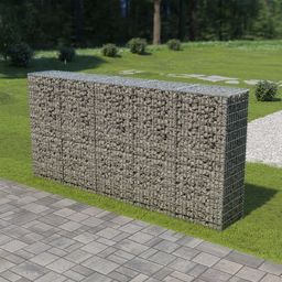  vidaXL Ściana gabionowa z pokrywami, galwanizowana stal, 300x50x150 cm
