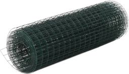  vidaXL Ogrodzenie z siatki, stal i PVC, 25x0,5 m, zielone