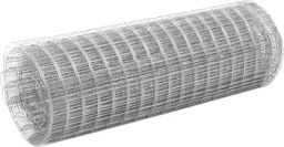 vidaXL Ogrodzenie z siatki, stal galwanizowana, 10x0,5 m, srebrne