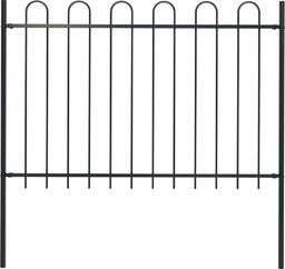  vidaXL Panel ogrodzeniowy z zaokrąglonymi końcami, 1,7 x 1,2 m, czarny