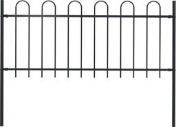  vidaXL Panel ogrodzeniowy z zaokrąglonymi końcami, 1,7 x 1 m, czarny