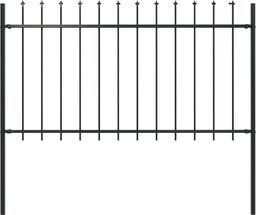  vidaXL Panele ogrodzeniowe z grotami, stal, 1,7 x 1 m, czarne