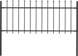  vidaXL Panel ogrodzeniowy z grotami, stal, 1,7 x 0,8 m, czarny