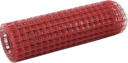  vidaXL Ogrodzenie z siatki, stal i PVC, 25x0,5 m, czerwone