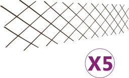 vidaXL Płot kratka z wierzby, 5 szt., 180 x 60 cm