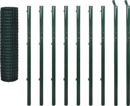  vidaXL Euro ogrodzenie, stalowe, 10 x 1,7 m, zielone