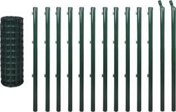  vidaXL Euro ogrodzenie, stalowe, 25 x 1,5 m, zielone