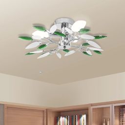 Lampa sufitowa vidaXL Lampa sufitowa, 3 żarówki E14, zielono-biała