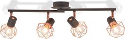 Lampa sufitowa vidaXL Lampa sufitowa z 4 żarówkami E14, czarno-miedziana