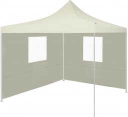  vidaXL Rozkładany namiot z 2 ściankami, 3 x 3 m, kremowy