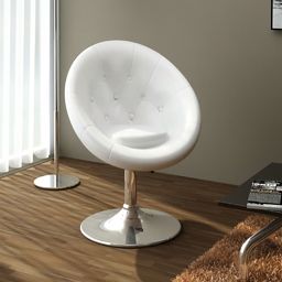  vidaXL Krzesło barowe, białe, sztuczna skóra