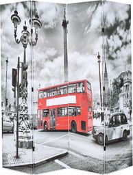 vidaXL Składany parawan, 160x170 cm, londyński autobus, czarno-biały