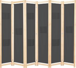 vidaXL Parawan 6-panelowy, szary, 240 x 170 x 4 cm, tkanina
