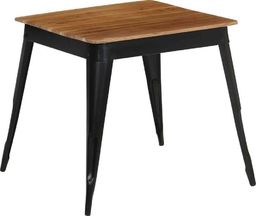 vidaXL Stół do jadalni z litego drewna akacjowego i stali, 75x75x76 cm