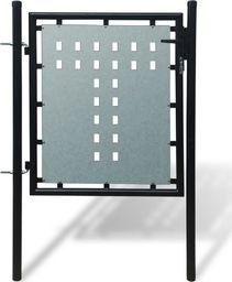  vidaXL Pojedyncza furtka ogrodzeniowa 100 x 125 cm, czarna