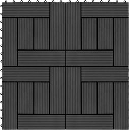  vidaXL Płytki tarasowe, 22 szt., 30 x 30 cm, 2 m, WPC, czarne