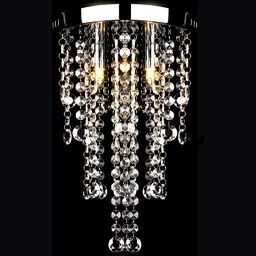 Lampa sufitowa vidaXL Lampa sufitowa z kryształami, biała, metalowa