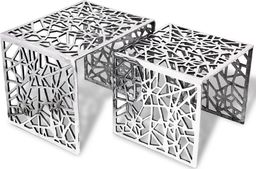  vidaXL 2-częściowy stolik boczny kwadratowy z aluminium, srebrny