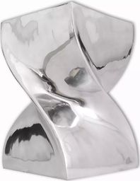  vidaXL Taboret/Stolik boczny o skręconym kształcie z aluminium, srebrny