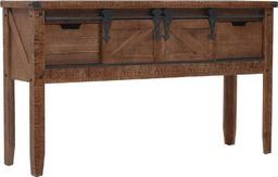  vidaXL Stolik konsola, lite drewno jodłowe, 131x35,5x75 cm, brązowy