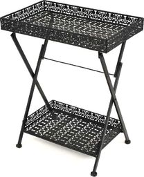  vidaXL Składany stolik w stylu vintage, metalowy, 58x35x72, czarny