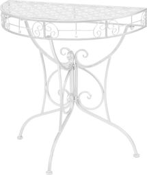  vidaXL Półokrągły stolik vintage, metalowy, 72 x 36 x 74 cm, srebrny