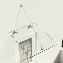  vidaXL Daszek nad drzwi wejściowe, ze szkła bezpiecznego VSG, 90x75 cm