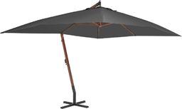  vidaXL Wiszący parasol z drewnianym słupkiem, 400x300 cm, antracytowy