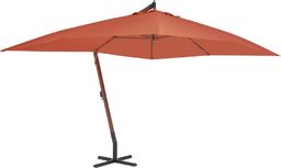  vidaXL Wiszący parasol z drewnianym słupkiem, 400 x 300 cm, terakotowy