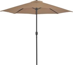  vidaXL Półparasol balkonowy na słupku z aluminium, 270x135 cm, taupe