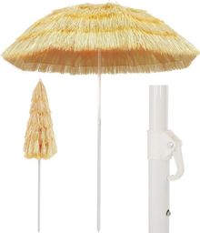  vidaXL Parasol plażowy w stylu hawajskim, naturalny, 180 cm