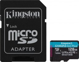Karta Kingston Canvas Go! Plus MicroSDXC 128 GB Class 10 UHS-I/U3 A2 V30 (SDCG3/128GB)