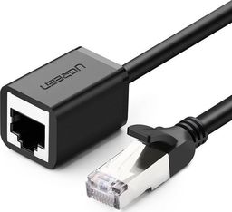  Ugreen Kabel sieciowy UGREEN przedłużacz Ethernet RJ45, Cat. 6, FTP, z metalową wtyczną 1m, (czarny)