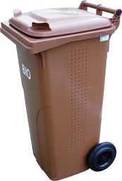  Europlast Pojemnik kubeł na BIO odpadki i śmieci spożywcze ATESTY Europlast Austria - brązowy 120L 