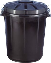  Meva Pojemnik kosz na odpady śmieci uniwersalny z pokrywą okrągły 70L czarny