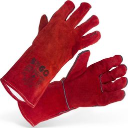  Stamos Rękawice spawalnicze ochronne robocze ze skóry bydlęcej czerwone