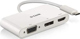 Stacja/replikator D-Link 3-in-1 USB-C to HDMI/VGA/DisplayPort Adapter