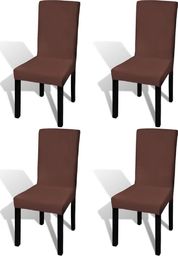  vidaXL Elastyczne pokrowce na krzesła w prostym stylu, 4 szt., brązowe