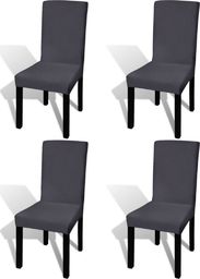  vidaXL Elastyczne pokrowce na krzesła, 4 szt., antracytowe