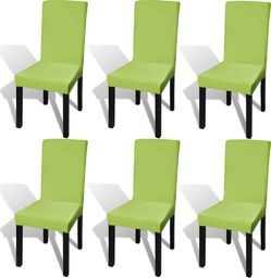  vidaXL Elastyczne pokrowce na krzesła w prostym stylu, 6 szt., zielone