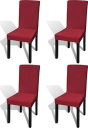  vidaXL Elastyczne pokrowce na krzesła w prostym stylu, bordo 4 szt.