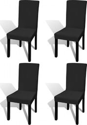  vidaXL Elastyczne pokrowce na krzesła, 4 szt., czarne