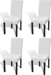  vidaXL Elastyczne pokrowce na krzesło w prostym stylu, białe, 4 szt.