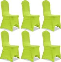 vidaXL Elastyczne pokrowce na krzesło zielone 6 szt.