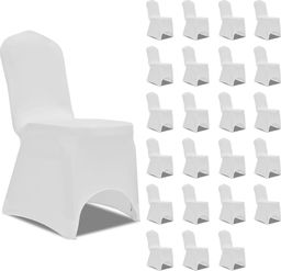  vidaXL Elastyczne pokrowce na krzesła, białe, 24 szt.