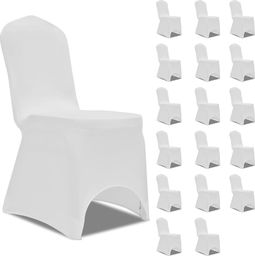  vidaXL Elastyczne pokrowce na krzesła, białe, 18 szt.