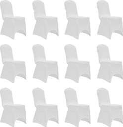  vidaXL Elastyczne pokrowce na krzesła, białe, 12 szt.