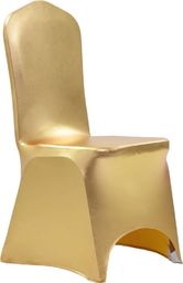  vidaXL Elastyczne pokrowce na krzesła, 6 szt., złote