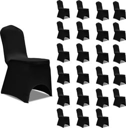  vidaXL Elastyczne pokrowce na krzesła, czarne, 24 szt.