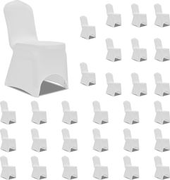  vidaXL Elastyczne pokrowce na krzesła, białe, 30 szt.